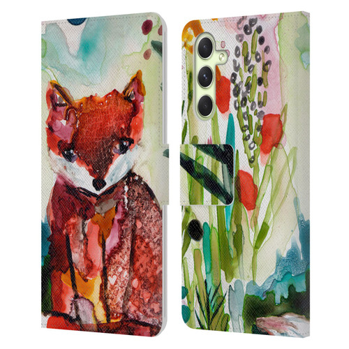 Wyanne Animals Baby Fox In The Garden Leather Book Wallet Case Cover For Samsung Galaxy A54 5G