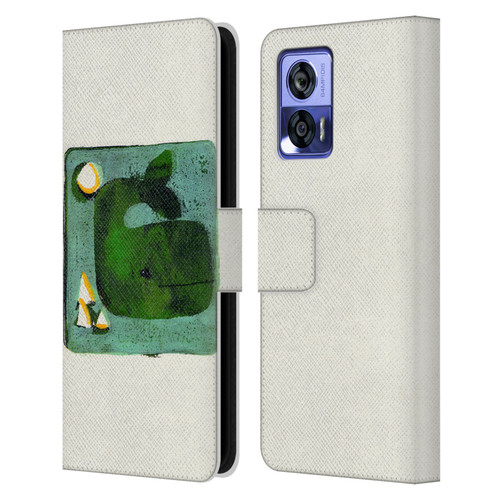 Wyanne Animals 2 Green Whale Monoprint Leather Book Wallet Case Cover For Motorola Edge 30 Neo 5G