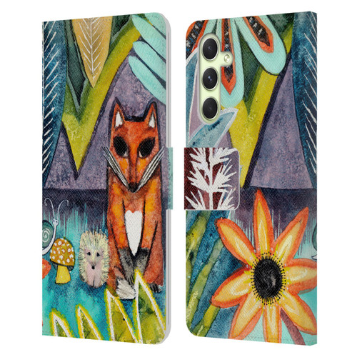 Wyanne Animals 2 Fox Leather Book Wallet Case Cover For Samsung Galaxy A54 5G