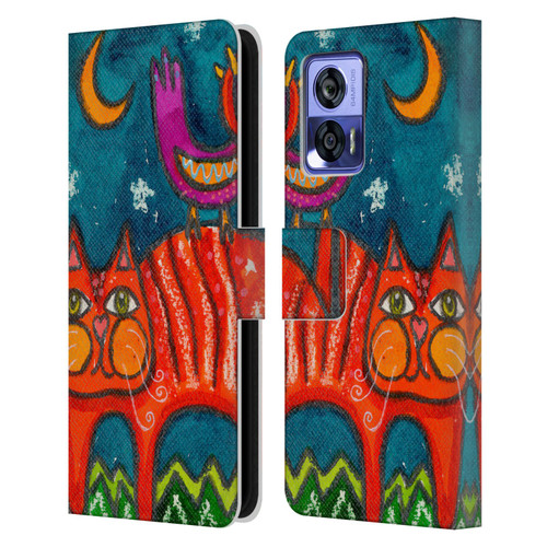 Wyanne Cat Birdy Got My Tail Kitty Leather Book Wallet Case Cover For Motorola Edge 30 Neo 5G