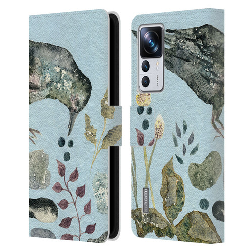 Wyanne Birds Fallen Blueberries Leather Book Wallet Case Cover For Xiaomi 12T Pro