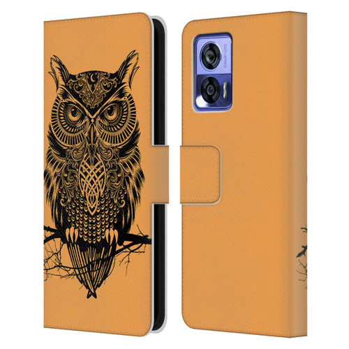 Rachel Caldwell Animals 3 Owl 2 Leather Book Wallet Case Cover For Motorola Edge 30 Neo 5G