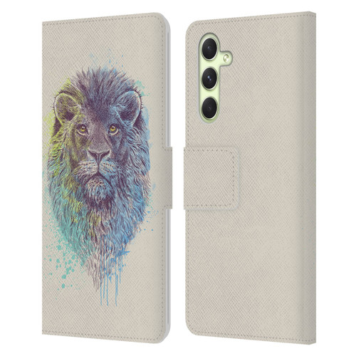Rachel Caldwell Animals 3 Lion Leather Book Wallet Case Cover For Samsung Galaxy A54 5G