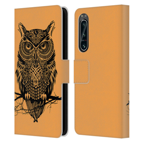 Rachel Caldwell Animals 3 Owl 2 Leather Book Wallet Case Cover For Sony Xperia 5 IV