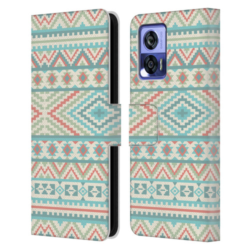 Rachel Caldwell Patterns Friendship Leather Book Wallet Case Cover For Motorola Edge 30 Neo 5G