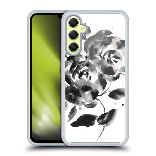 Mai Autumn Floral Blooms Black Beauty Soft Gel Case for Samsung Galaxy A34 5G