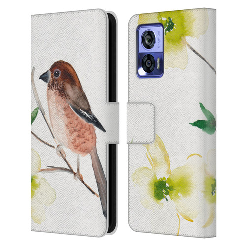 Mai Autumn Birds Dogwood Branch Leather Book Wallet Case Cover For Motorola Edge 30 Neo 5G