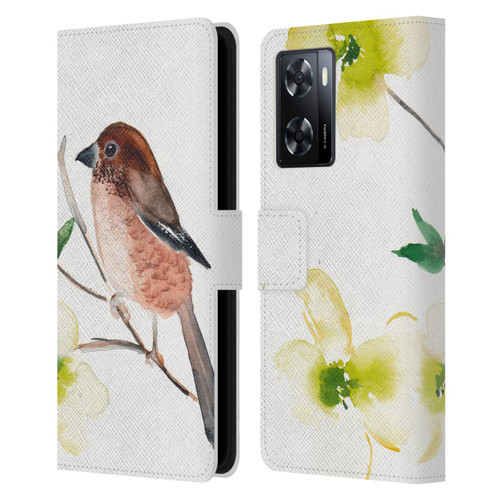 Mai Autumn Birds Dogwood Branch Leather Book Wallet Case Cover For OPPO A57s