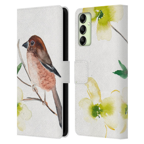 Mai Autumn Birds Dogwood Branch Leather Book Wallet Case Cover For Samsung Galaxy A14 5G
