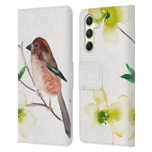 Mai Autumn Birds Dogwood Branch Leather Book Wallet Case Cover For Samsung Galaxy A54 5G