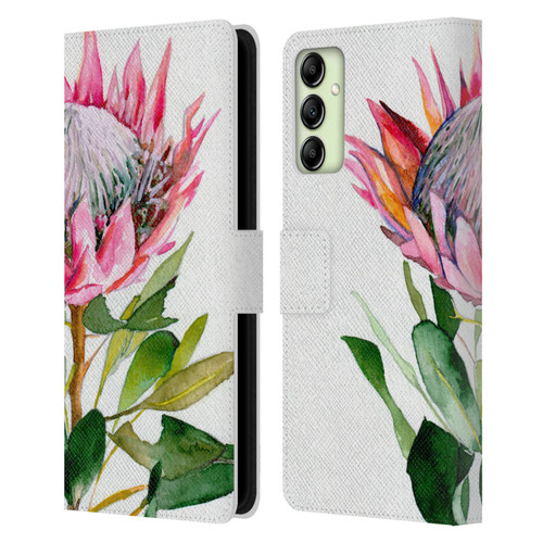 Mai Autumn Floral Blooms Protea Leather Book Wallet Case Cover For Samsung Galaxy A14 5G