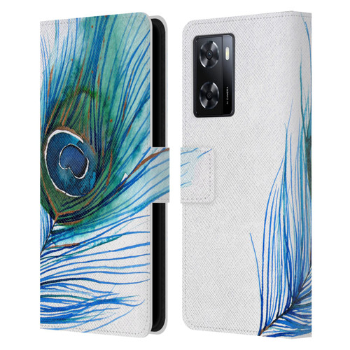 Mai Autumn Feathers Peacock Leather Book Wallet Case Cover For OPPO A57s