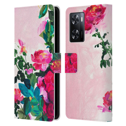 Mai Autumn Floral Garden Rose Leather Book Wallet Case Cover For OPPO A57s