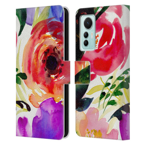 Mai Autumn Floral Garden Bloom Leather Book Wallet Case Cover For Xiaomi 12 Lite