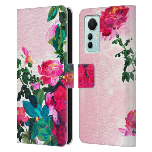 Mai Autumn Floral Garden Rose Leather Book Wallet Case Cover For Xiaomi 12 Lite