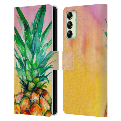 Mai Autumn Paintings Ombre Pineapple Leather Book Wallet Case Cover For Samsung Galaxy A14 5G