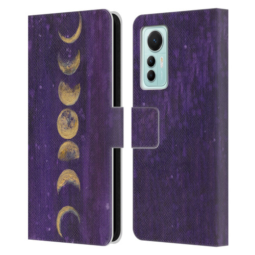 Mai Autumn Space And Sky Moon Phases Leather Book Wallet Case Cover For Xiaomi 12 Lite