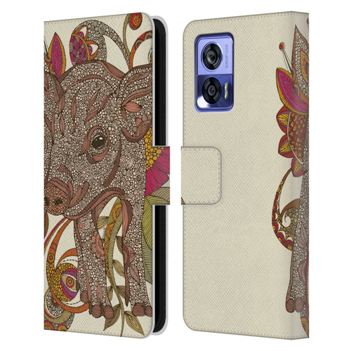 Valentina Animals And Floral Paisley Piggy Leather Book Wallet Case Cover For Motorola Edge 30 Neo 5G
