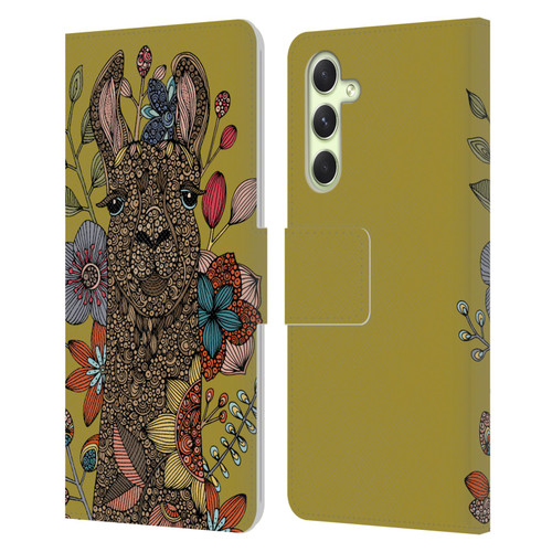 Valentina Animals And Floral Llama Leather Book Wallet Case Cover For Samsung Galaxy A54 5G