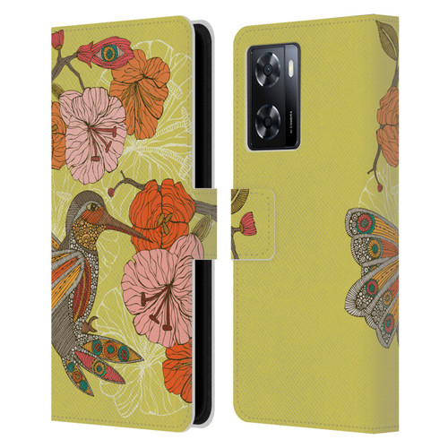 Valentina Birds Hummingbird Flower Leather Book Wallet Case Cover For OPPO A57s