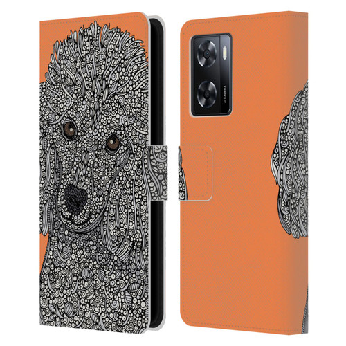 Valentina Dogs Poodle Leather Book Wallet Case Cover For OPPO A57s