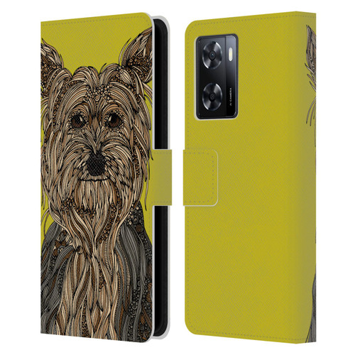 Valentina Dogs Yorkshire Terrier Leather Book Wallet Case Cover For OPPO A57s