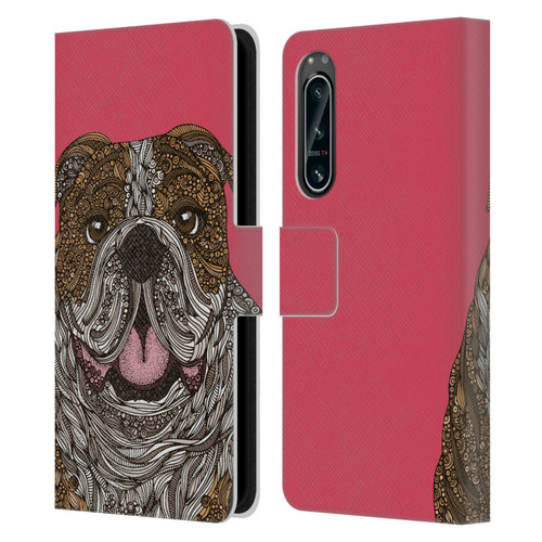 Valentina Dogs English Bulldog Leather Book Wallet Case Cover For Sony Xperia 5 IV