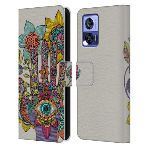 Valentina Symbols Illustration Hamsa Leather Book Wallet Case Cover For Motorola Edge 30 Neo 5G
