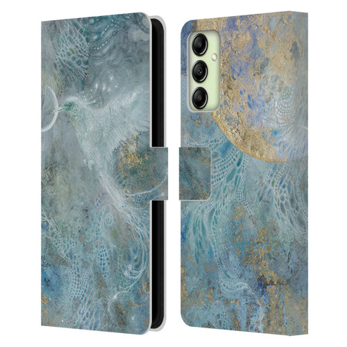 Stephanie Law Birds Silvers Of The Moon Leather Book Wallet Case Cover For Samsung Galaxy A14 5G
