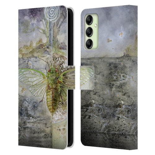 Stephanie Law Immortal Ephemera Cicada Leather Book Wallet Case Cover For Samsung Galaxy A14 5G