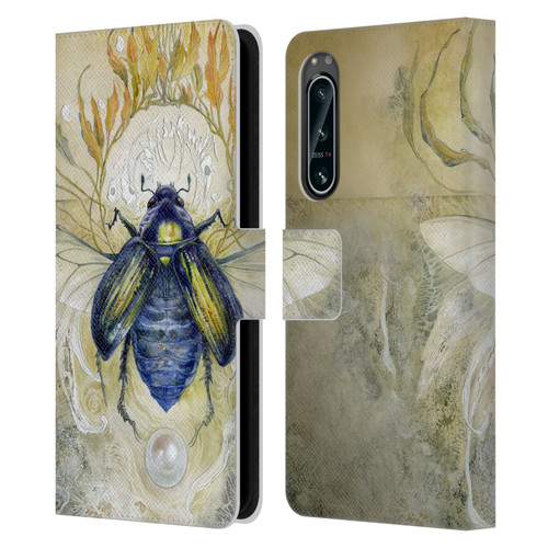 Stephanie Law Immortal Ephemera Scarab Leather Book Wallet Case Cover For Sony Xperia 5 IV