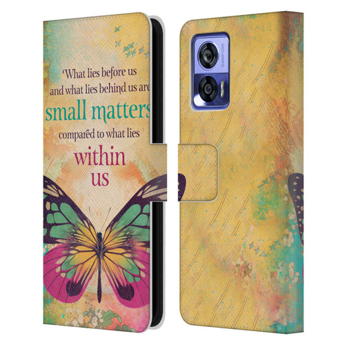 Duirwaigh Insects Butterfly 2 Leather Book Wallet Case Cover For Motorola Edge 30 Neo 5G