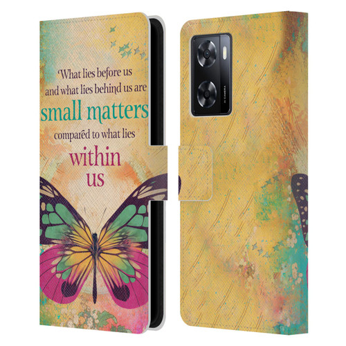 Duirwaigh Insects Butterfly 2 Leather Book Wallet Case Cover For OPPO A57s
