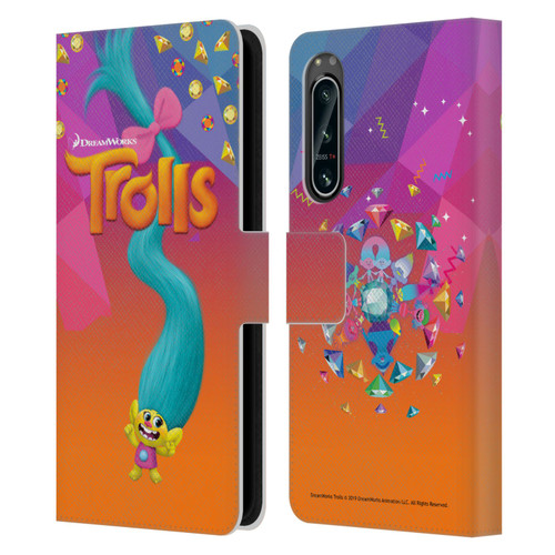Trolls Snack Pack Smidge Leather Book Wallet Case Cover For Sony Xperia 5 IV