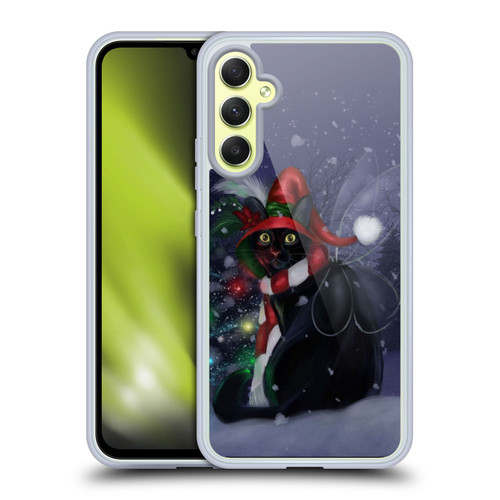 Ash Evans Black Cats Yuletide Cheer Soft Gel Case for Samsung Galaxy A34 5G