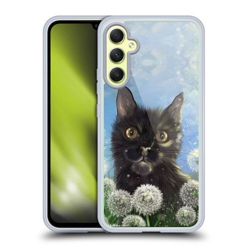 Ash Evans Black Cats 2 Dandelions Soft Gel Case for Samsung Galaxy A34 5G