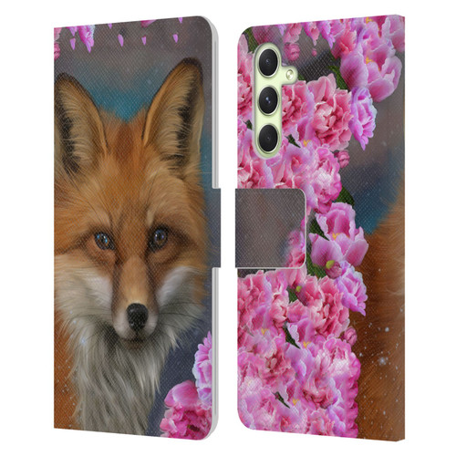 Ash Evans Animals Fox Peonies Leather Book Wallet Case Cover For Samsung Galaxy A54 5G