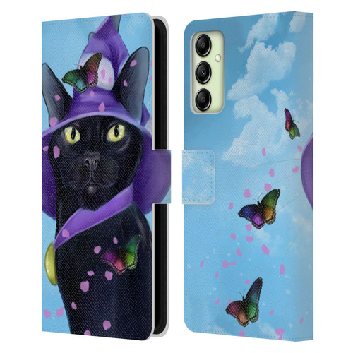 Ash Evans Black Cats Butterfly Sky Leather Book Wallet Case Cover For Samsung Galaxy A14 5G