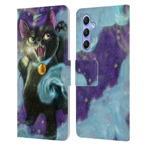 Ash Evans Black Cats Poof! Leather Book Wallet Case Cover For Samsung Galaxy A34 5G