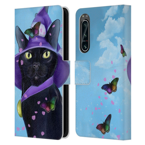 Ash Evans Black Cats Butterfly Sky Leather Book Wallet Case Cover For Sony Xperia 5 IV