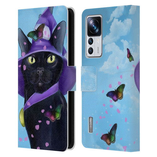 Ash Evans Black Cats Butterfly Sky Leather Book Wallet Case Cover For Xiaomi 12T Pro