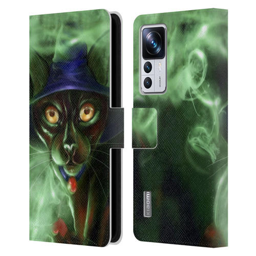 Ash Evans Black Cats Conjuring Magic Leather Book Wallet Case Cover For Xiaomi 12T Pro