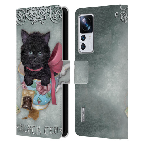 Ash Evans Black Cats Tea Leather Book Wallet Case Cover For Xiaomi 12T Pro