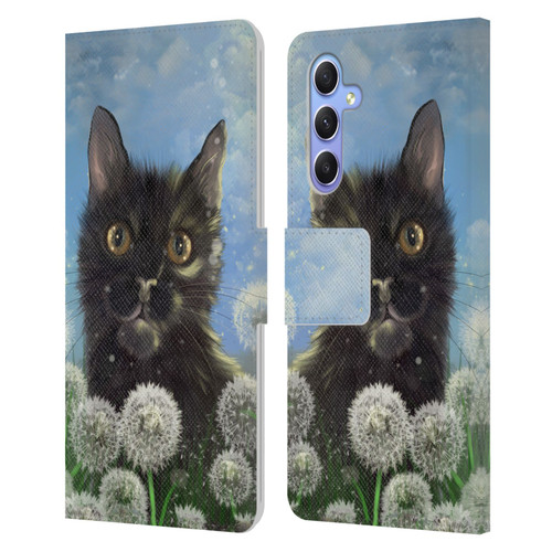 Ash Evans Black Cats 2 Golden Afternoon Leather Book Wallet Case Cover For Samsung Galaxy A34 5G