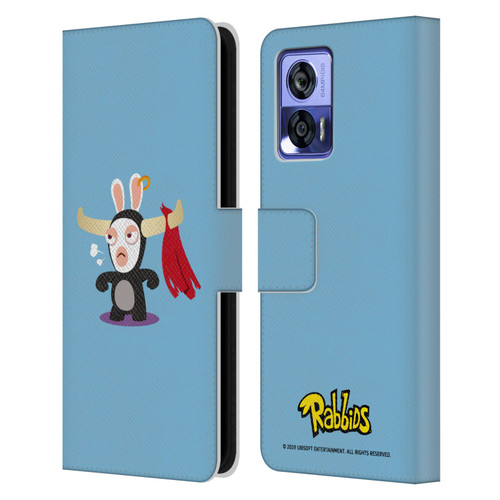 Rabbids Costumes Bull Leather Book Wallet Case Cover For Motorola Edge 30 Neo 5G