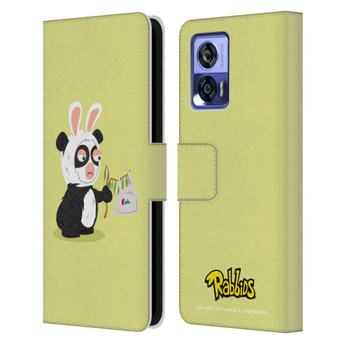 Rabbids Costumes Panda Leather Book Wallet Case Cover For Motorola Edge 30 Neo 5G
