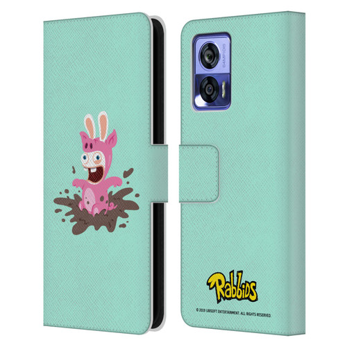 Rabbids Costumes Pig Leather Book Wallet Case Cover For Motorola Edge 30 Neo 5G