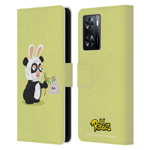 Rabbids Costumes Panda Leather Book Wallet Case Cover For OPPO A57s