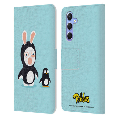 Rabbids Costumes Penguin Leather Book Wallet Case Cover For Samsung Galaxy A34 5G