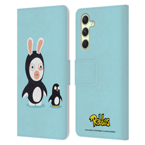Rabbids Costumes Penguin Leather Book Wallet Case Cover For Samsung Galaxy A54 5G
